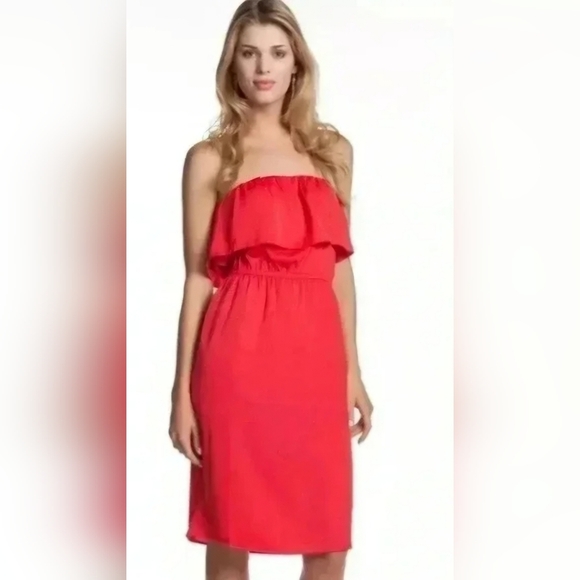 BCBGMaxAzria Strapless Red Dress - Picture 3 of 8